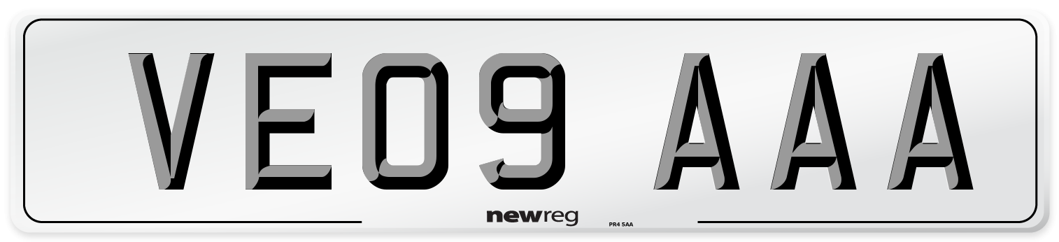 VE09 AAA Number Plate from New Reg